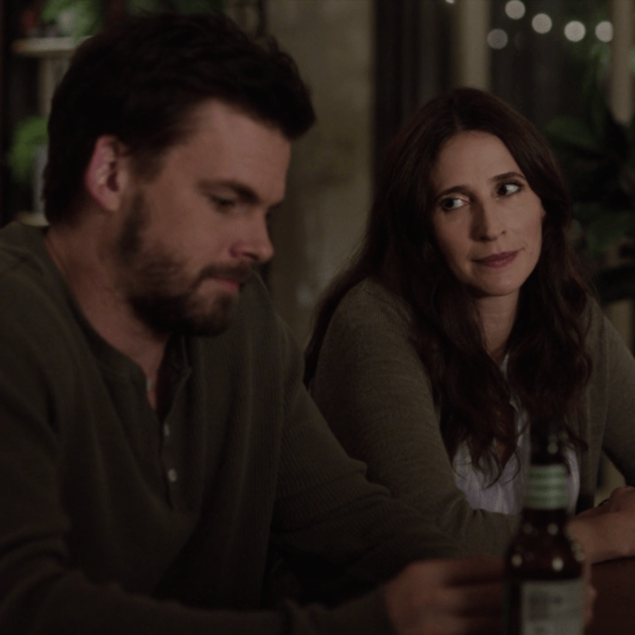 Tommy Dewey as Alex, Michaela Watkins as Valerie.