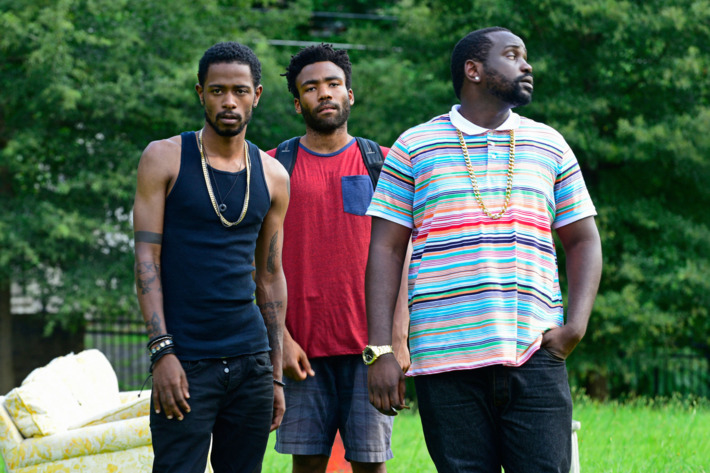 ATLANTA -- “The Big Bang” -- Episode 101 (Airs Tuesday, September 6, 10:00 pm e/p) Pictured: (l-r) Keith Standfield as Darius, Donald Glover as Earnest Marks, Brian Tyree Henry as Alfred Miles. CR: Guy D'Alema/FX