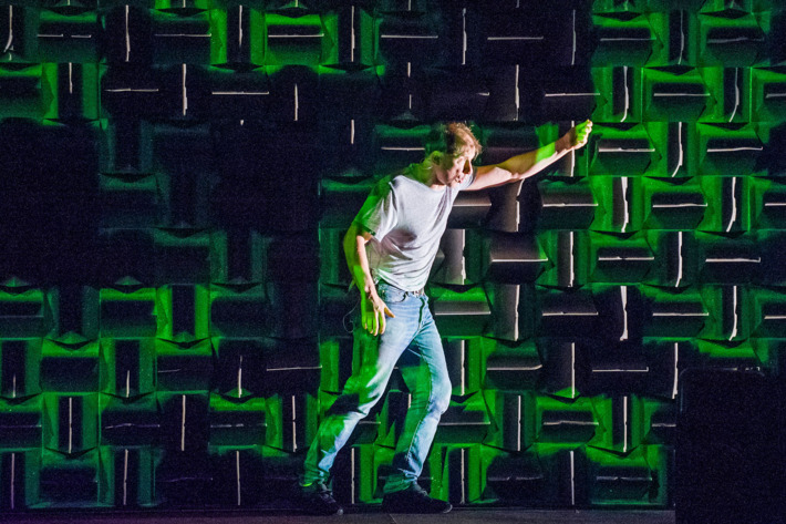 Simon McBurney in The Encounter by Complicite @ Barbican Theatre. Directed by Simon McBurney.(Opening-17-02-16)©Tristram Kenton 02/16(3 Raveley Street, LONDON NW5 2HX TEL 0207 267 5550 Mob 07973 617 355)email: tristram@tristramkenton.com