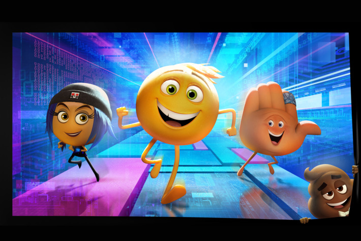 Hacker emoji Jailbreak (Ilana Glazer), exuberant Gene (T.J. Miller) and his handy best friend Hi-5 (James Corden) embark on the app-venture of a lifetime in Sony Pictures Animation's EMOJIMOVIE: EXPRESS YOURSELF, in theaters summer 2017.