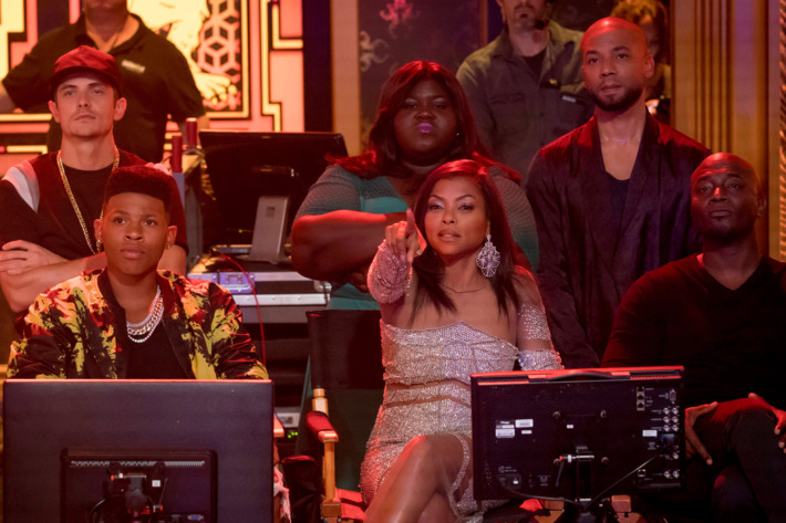 EMPIRE: Pictured top L-R: Gabourey Sidibe and Jussie Smollet. Bottom L-R: Bryshere Gray, Taraji P. Henson and guest star Taye Diggs in the "Cupid Kills" episode of EMPIRE airing Wednesday, Oct. 12 (9:00-10:00 PM ET/PT) on FOX. ©2016 Fox Broadcasting Co. CR: Chuck Hodes/FOX