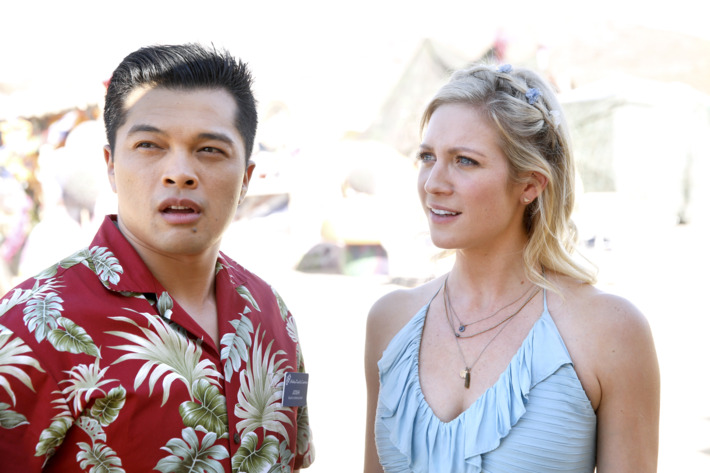 Vincent Rodriguez III as Josh, Brittany Snow as Anna.