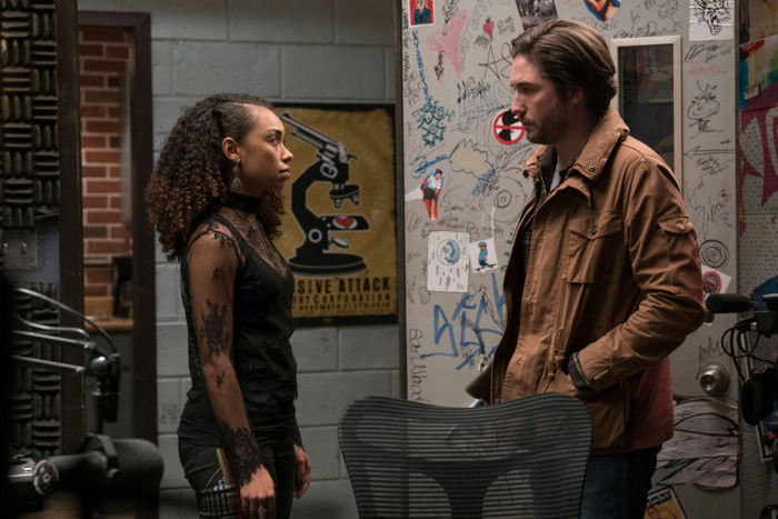 Logan Browning and John Patrick Amedori in Dear White People.