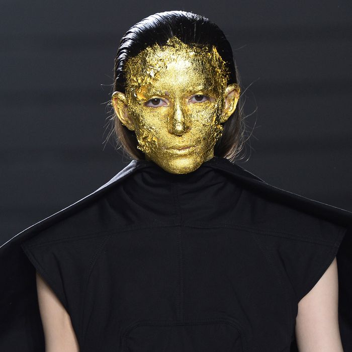Rick Owens Totally Covered His Models’ Faces in Gold Leaf
