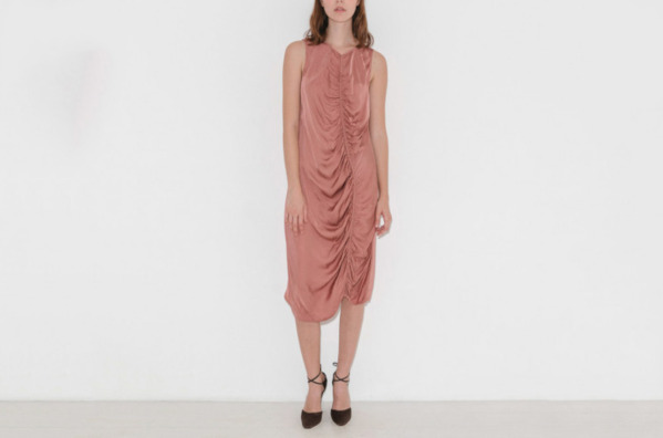 Raquel Allegra Gathered Midi Dress