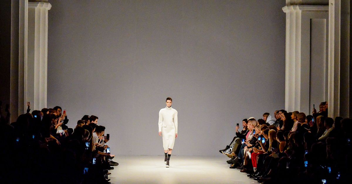 Model presents a creation by designer Elena Burenina during