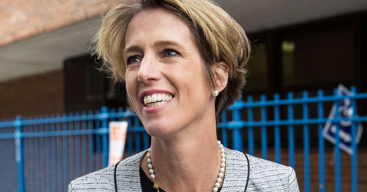 Zephyr Teachout, a democratic primary challenger to New York Governor Andrew Cuomo, greets voters outside a voting station at Public School 153 on September 9, 2014 in New York City. Teachout has gained unexpected traction in the primary season, campaigning on ending corruption in the state capital of Albany.