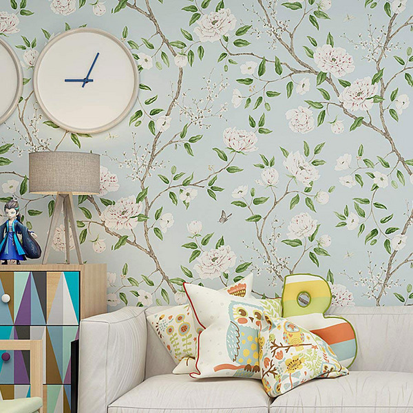 Blooming Wall Non-Woven Vintage Flower Wallpaper