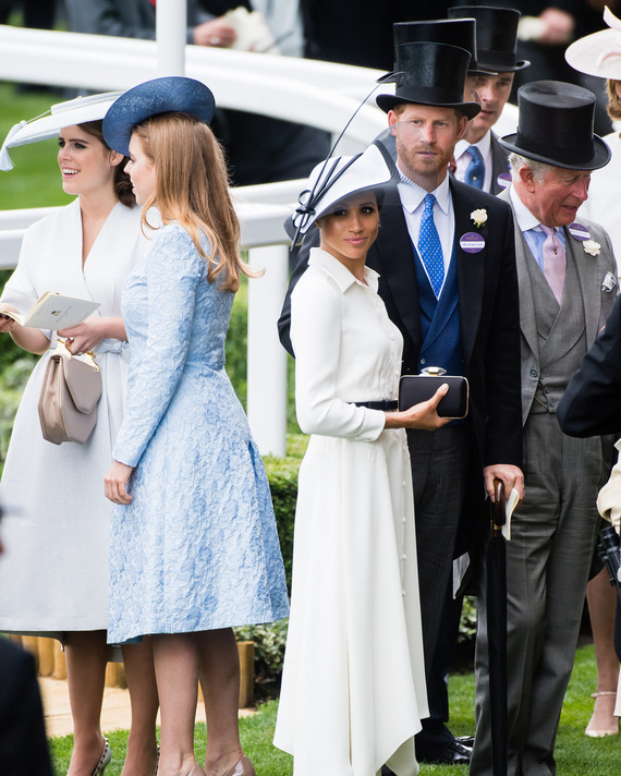 Princess Eugenie, Princess Beatrice, Meghan Markle and Prince Harry.