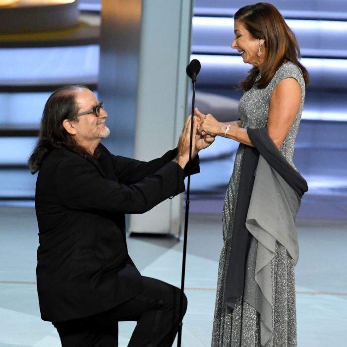 Image result for glenn weiss proposes to girlfriend at the emmys