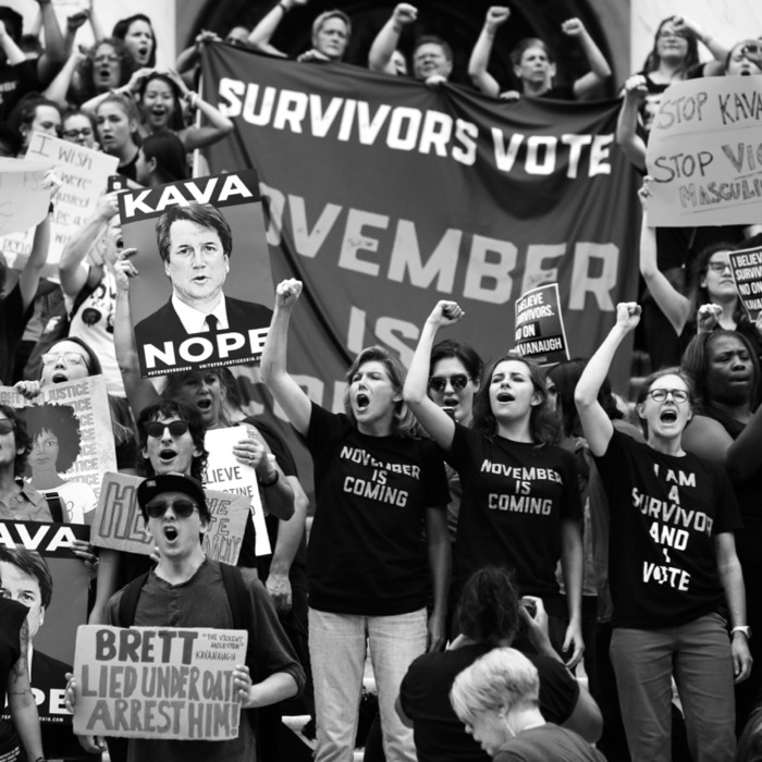 Women protesting at the Capitol.