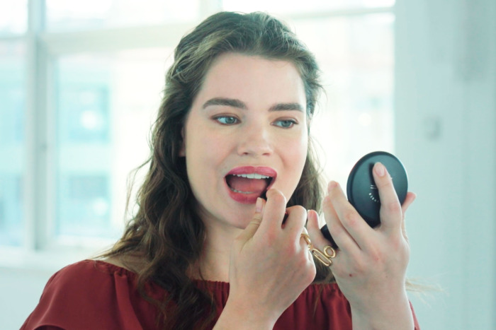 how to apply lipstick - step two