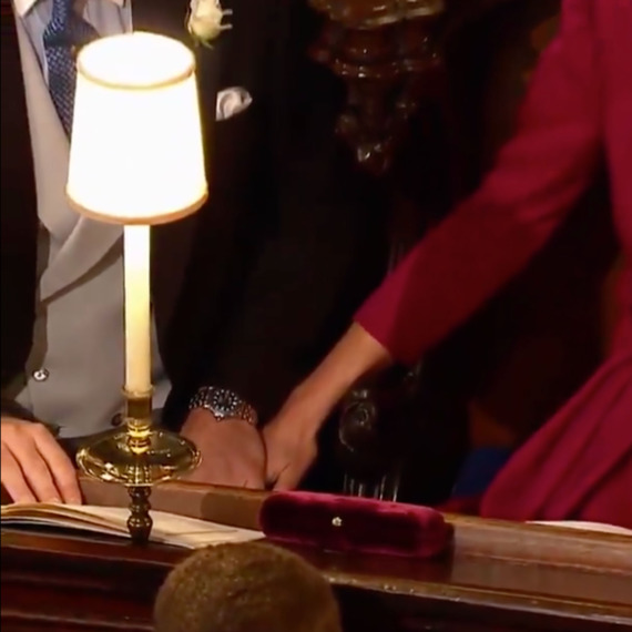 Prince William and Kate Middleton's hands.