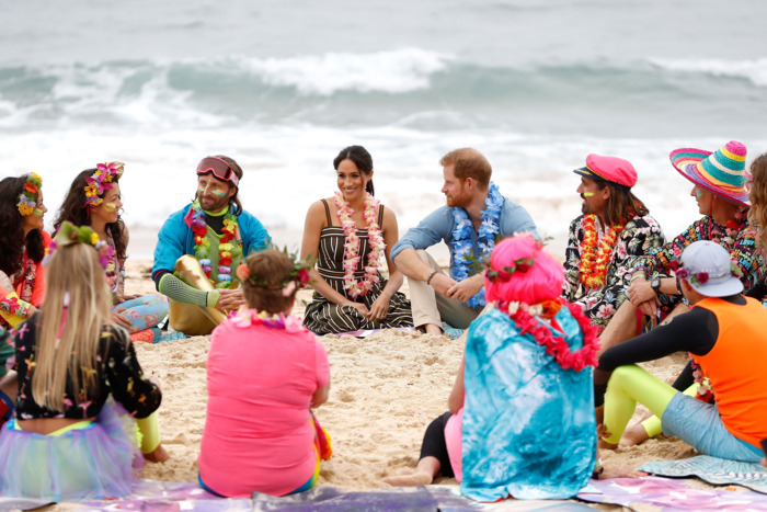 Meghan Markle and Prince Harry on Bondi Beach.