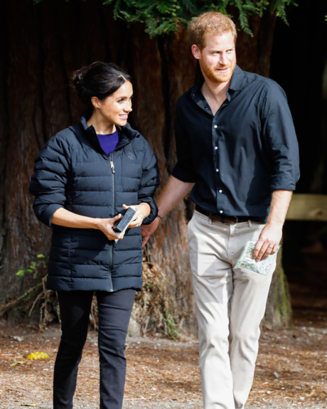 Meghan Markle in Prince Harry's coat.