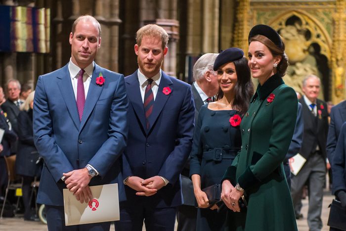 Prince Harry, Prince William, Meghan Markle and Kate Middleton.