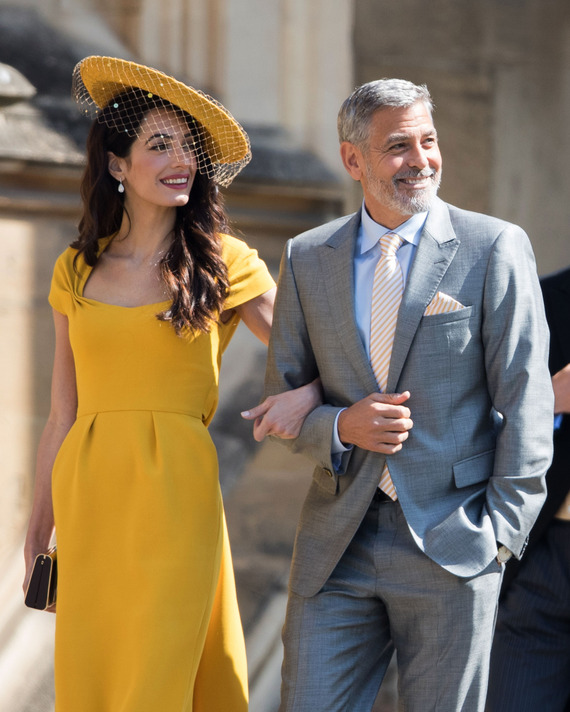 Amal and George Clooney at the royal wedding.