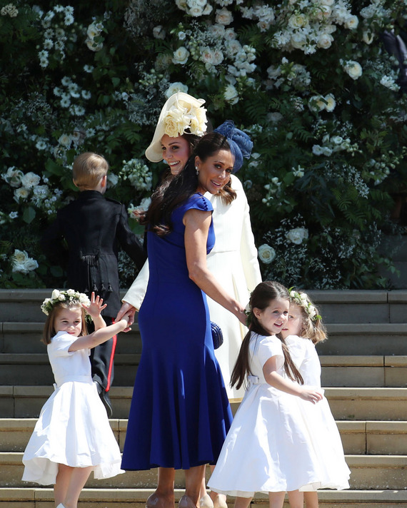 Princess Charlotte (far left), Kate Middleton, Jessica Mulroney and Ivy Mulroney at the royal wedding.