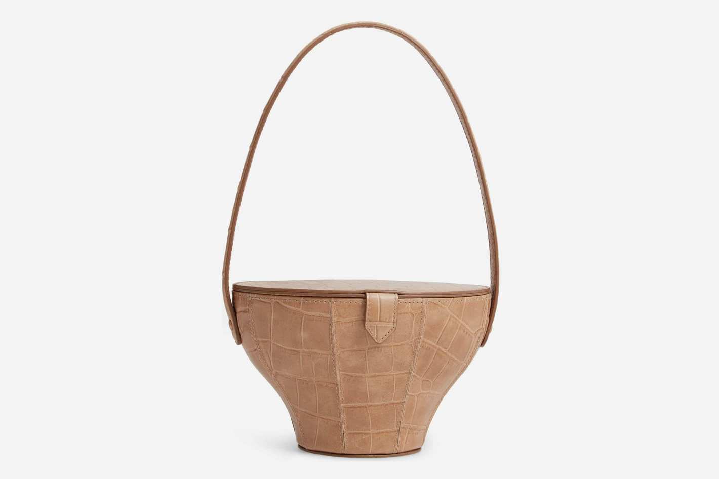 Staud Alice Croc Embossed Leather Bag