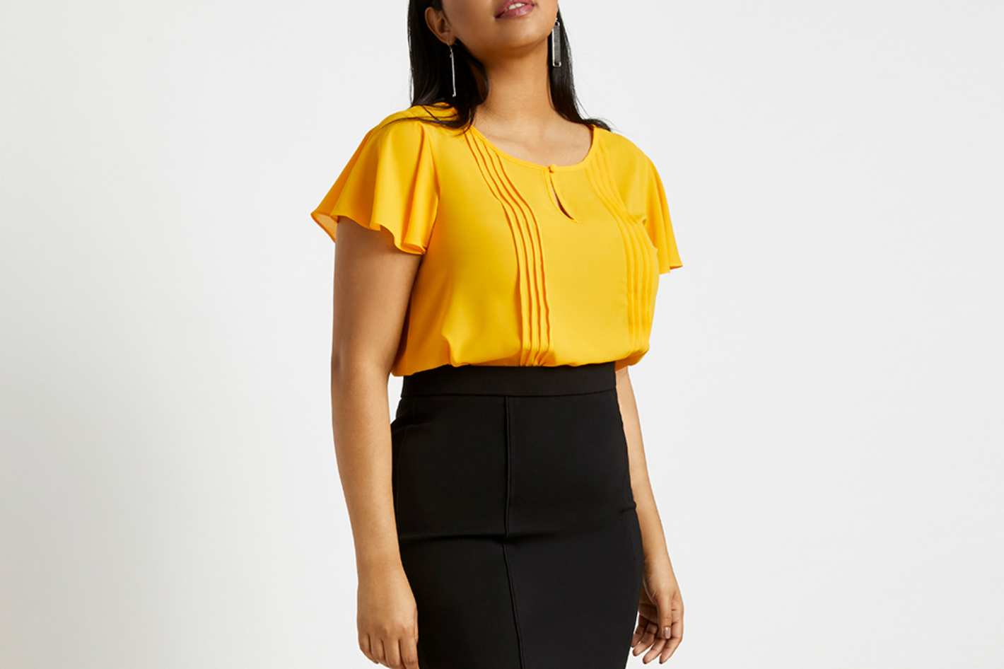 Eloquii 9-to-5 Pintuck Detail Top