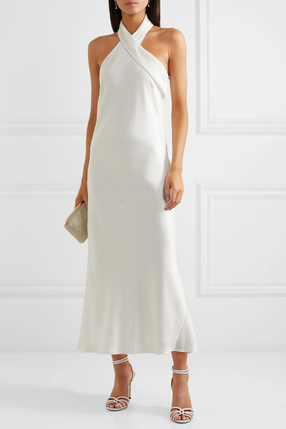 Galvan Pandora Halter-Neck Midi Dress