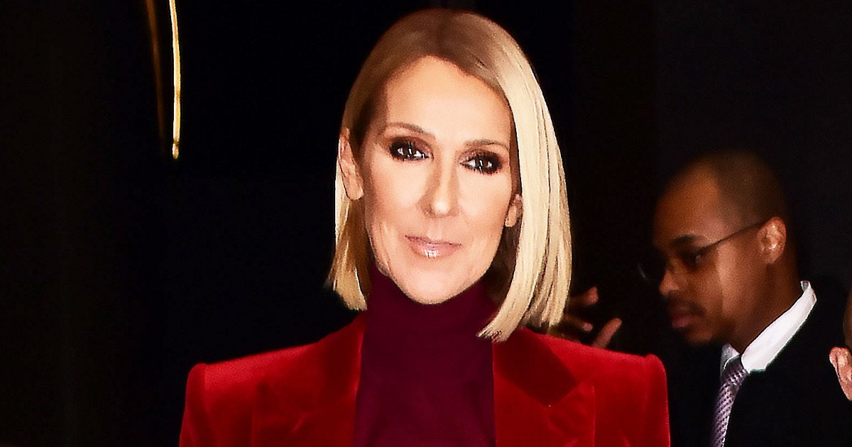 Céline Dion Wore the Ideal Holiday Party Red Velvet Outfit