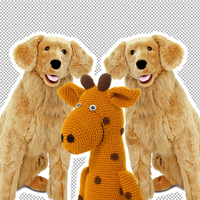 large stuffed dogs that look real