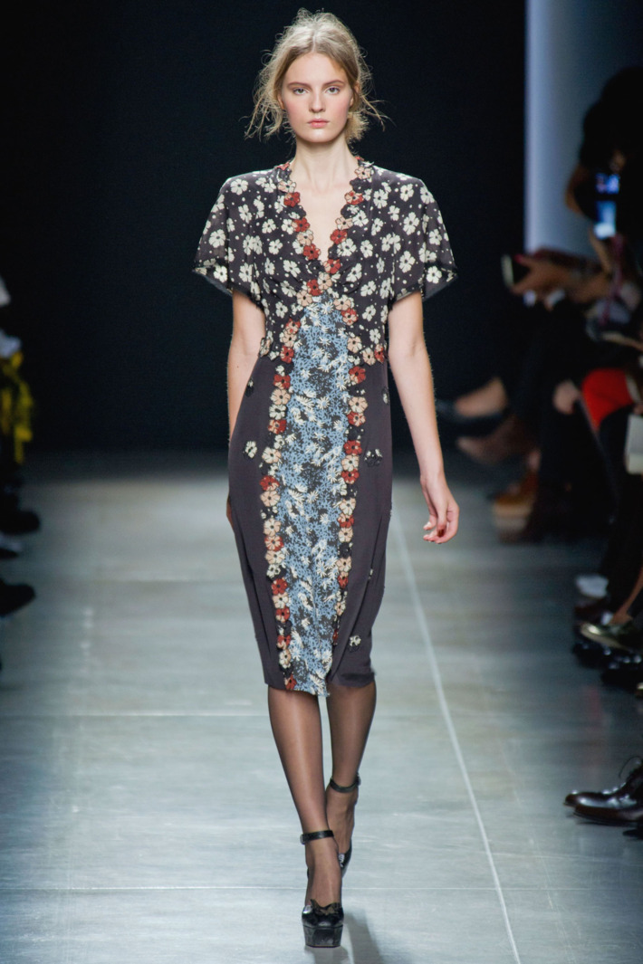 Floral embroidery at Bottega Veneta.